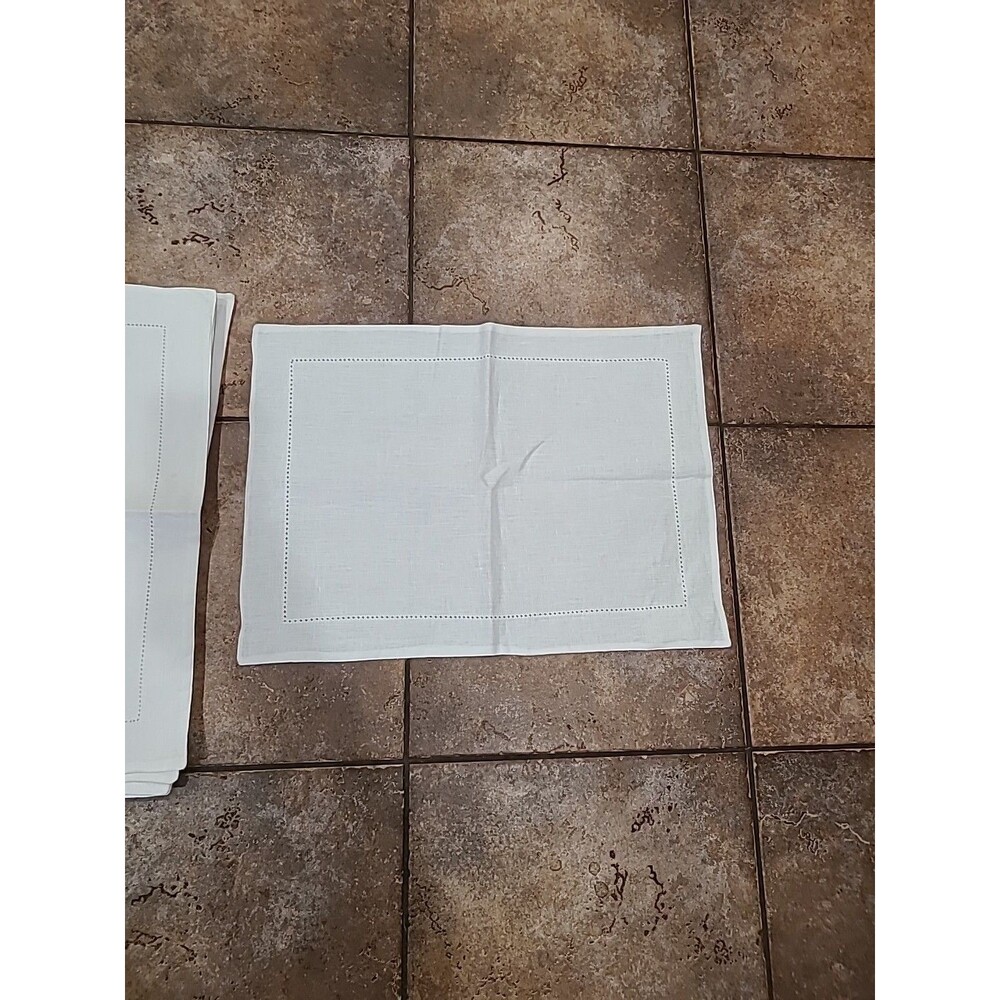 10pk Southern Living 19" L x 14" W Linen/Cotton Placemats, White